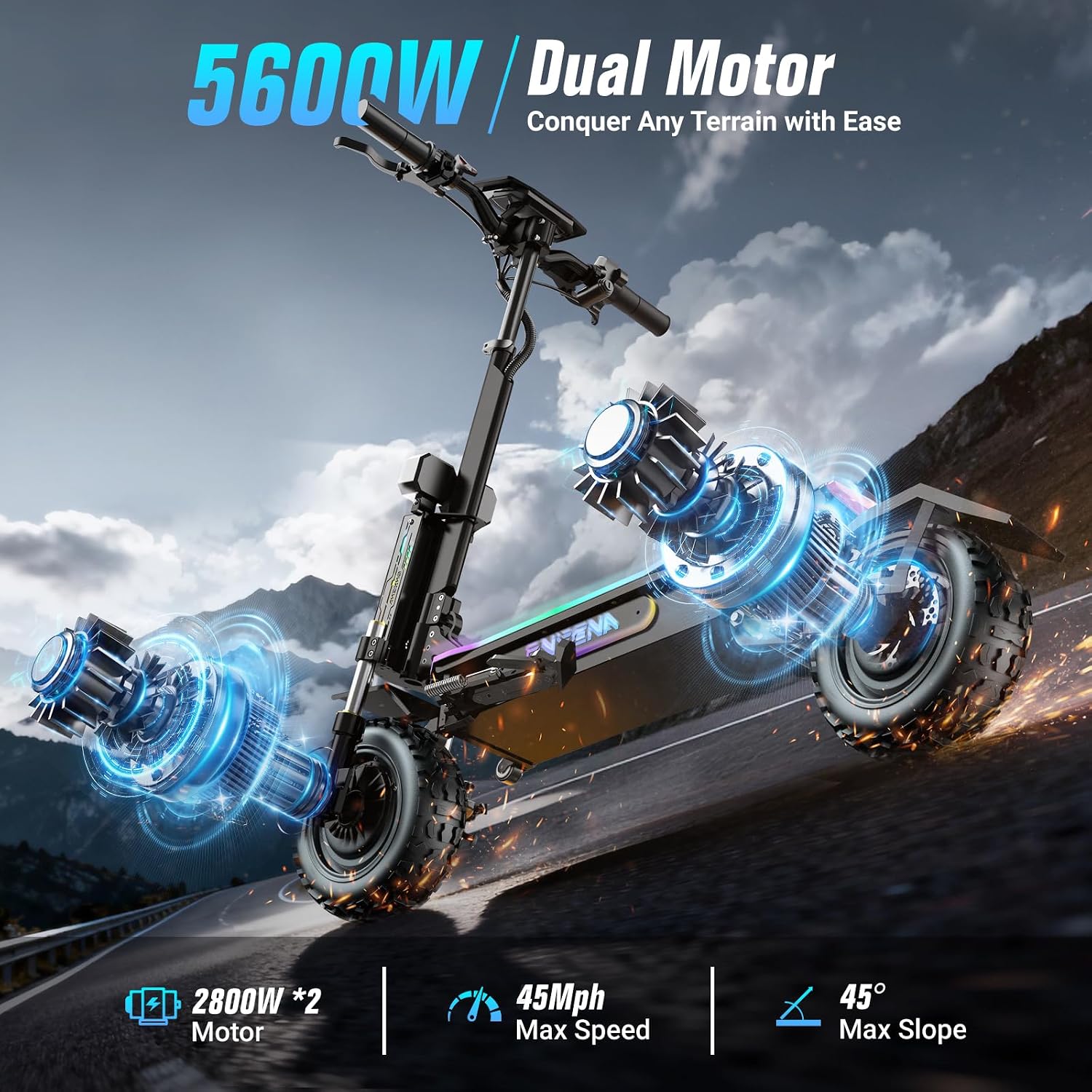 성인용 전기 스쿠터 - 5600W 듀얼 모터, 최고 속 - 60V 5600W Dual Motor Electric Scooter 리뷰 및 가격