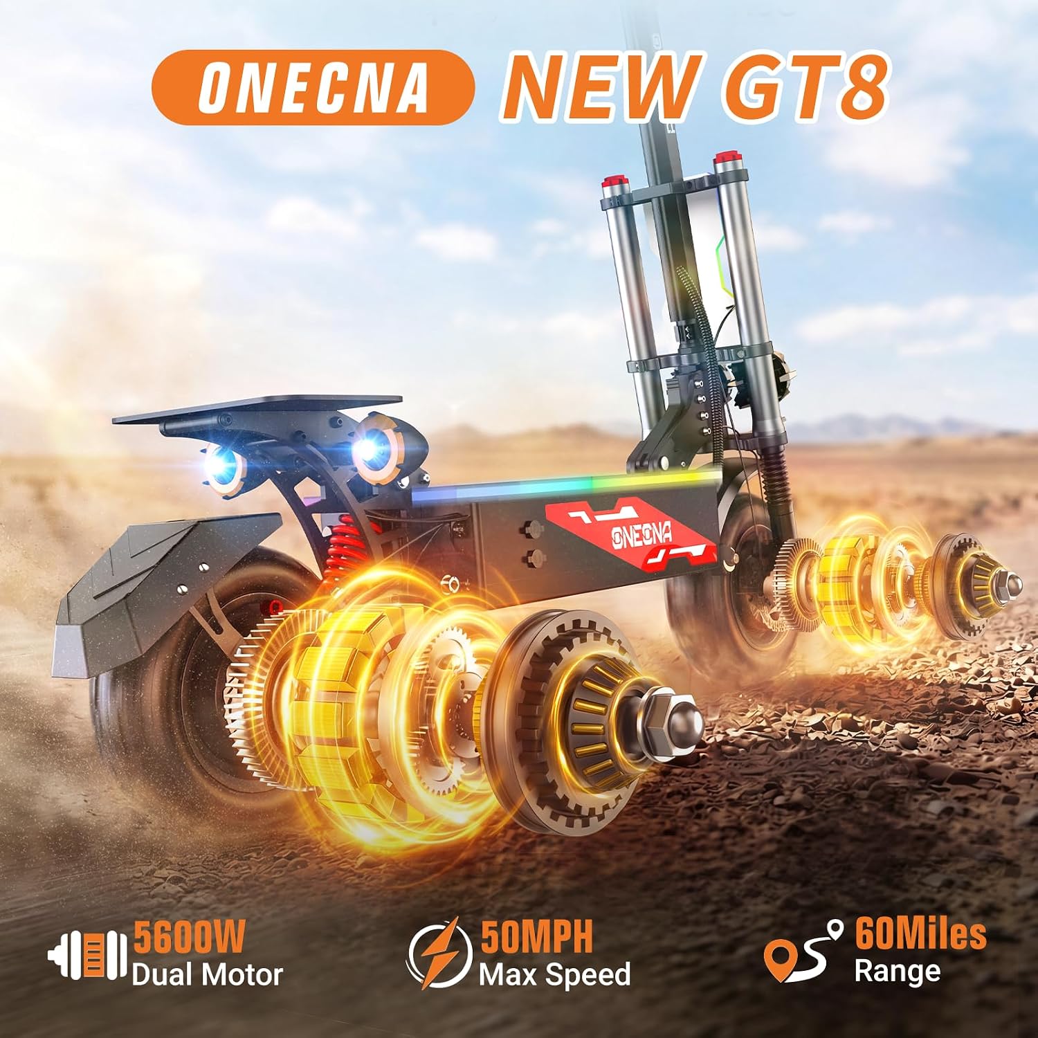ONEONA GT8, 성인용 접이식 전기 오프로드 스쿠 - 60V 5600W Dual Motor Electric Scooter 리뷰 및 가격